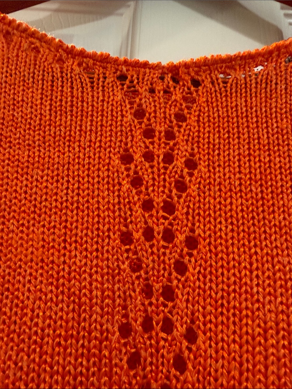 Vintage- Dior Bright Orange Short-Sleeve Knit Top - Picture 4 of 14